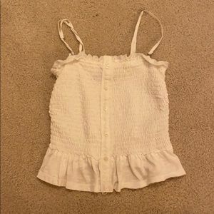 Abercrombie white tube tops with ruffle.